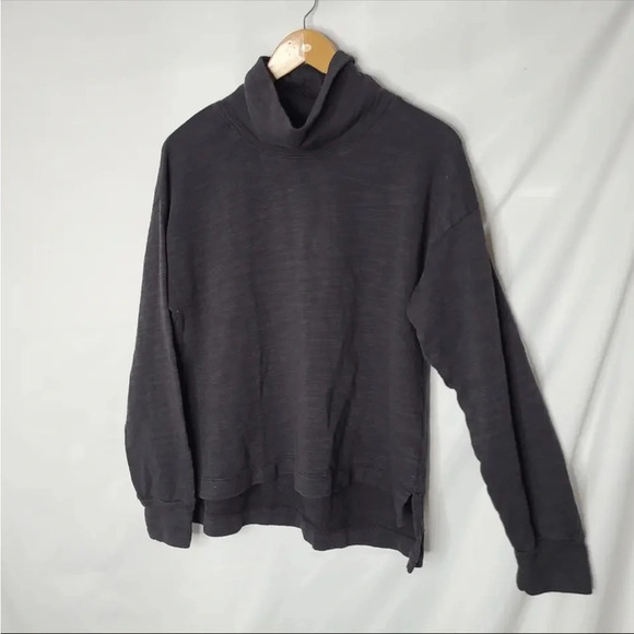 J.Crew Gray / black Vintage Fleece Cotton Terry Turtleneck Sz M - Picture 10 of 13